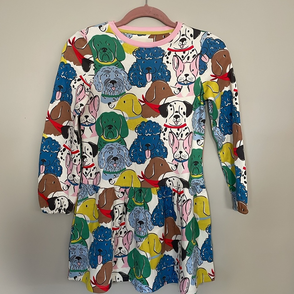 Mini Boden Long-Sleeve Sweatshirt Dress - Multi Color Dogs